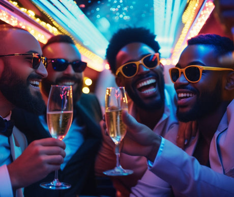 Four hipsters ready for a night out.